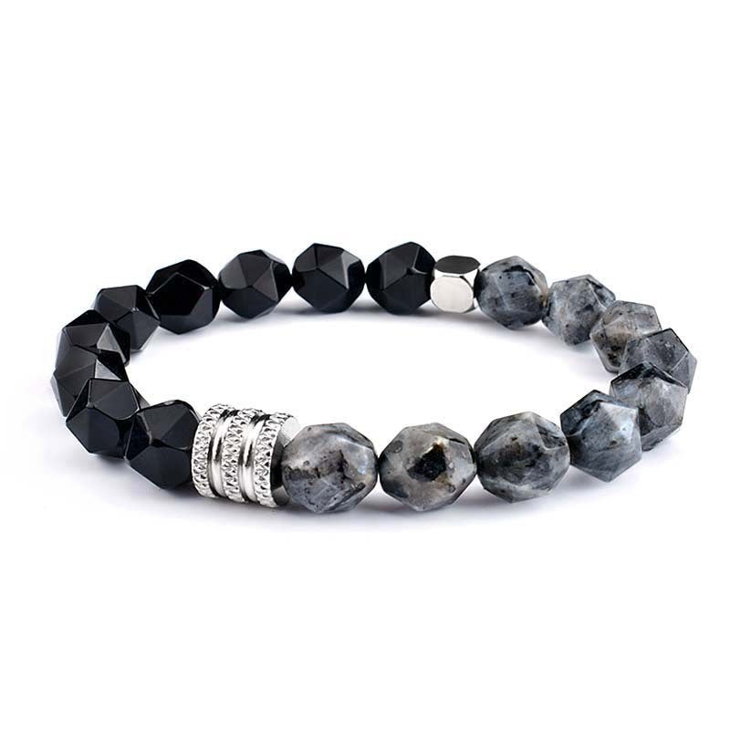 Stainless Steel Lucky Men's Beaded Bracelet