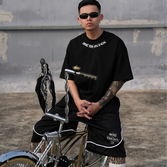 Hip Hop Floral Printed Loose Short Sleeve T-shirt