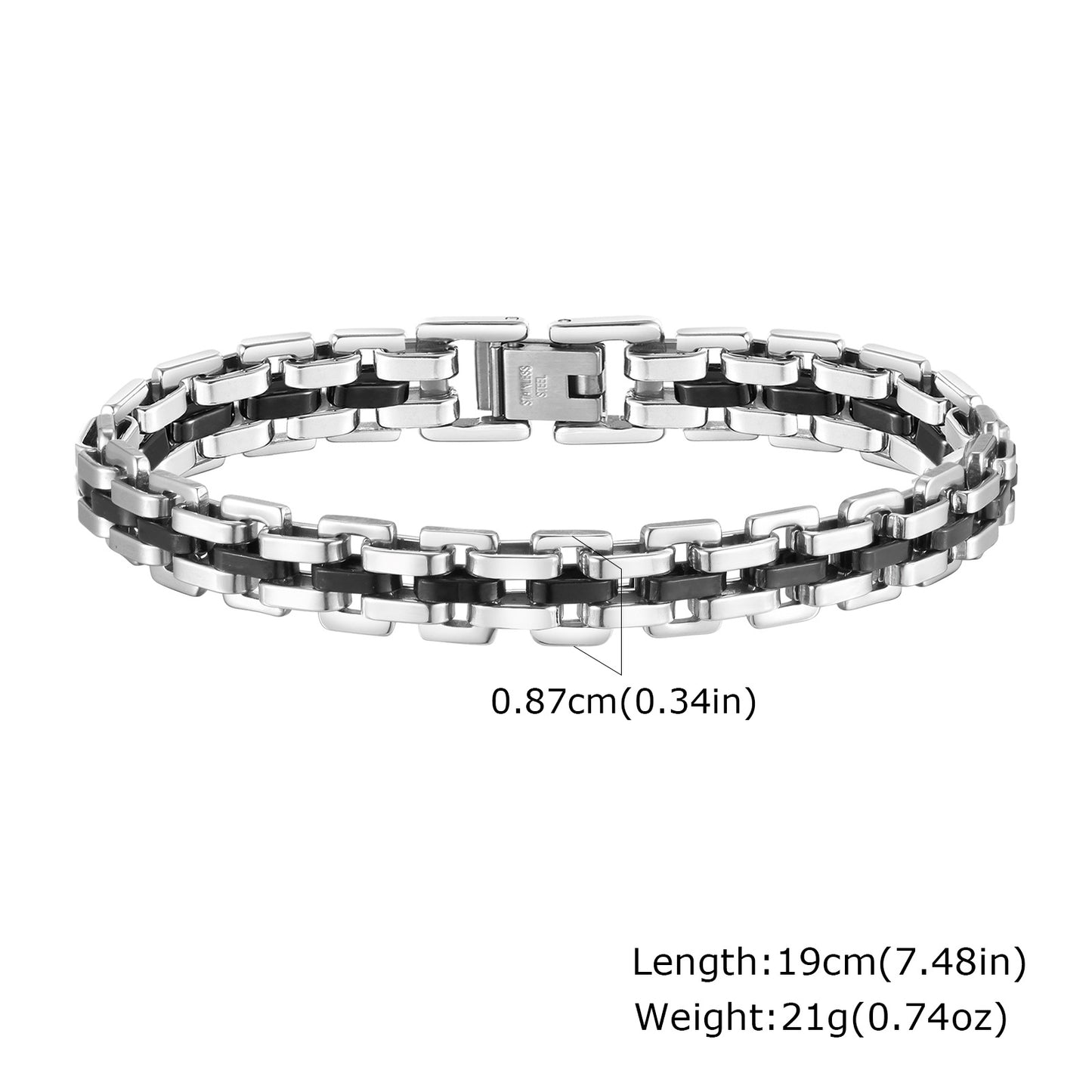 Fashion Simple Men's Wide Surface Stainless Steel Bracelet