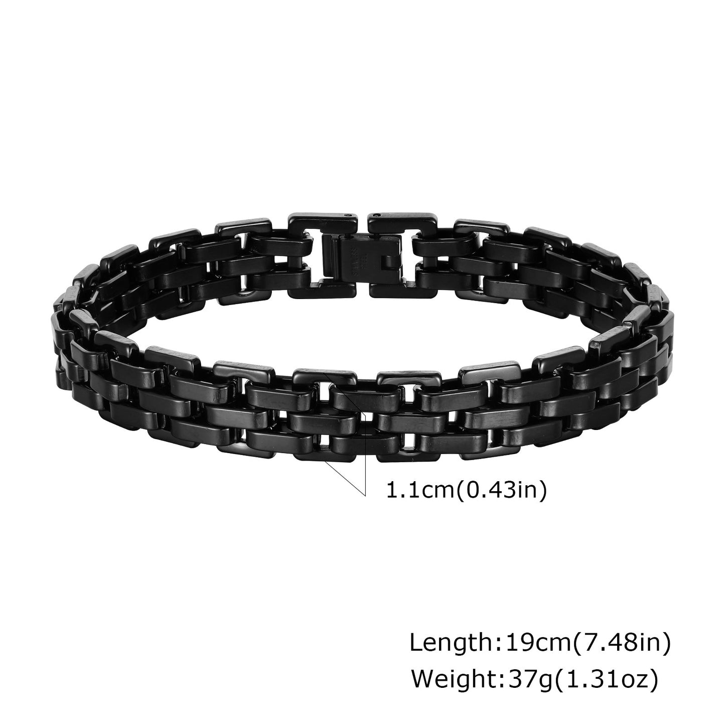 Fashion Simple Men's Wide Surface Stainless Steel Bracelet
