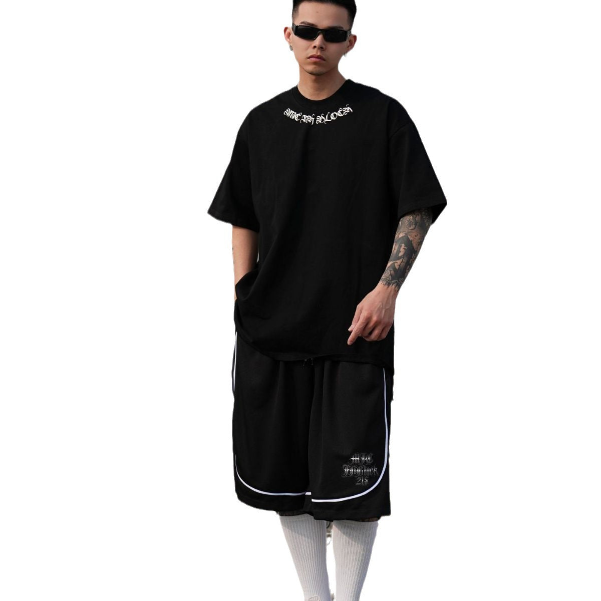 Hip Hop Floral Printed Loose Short Sleeve T-shirt