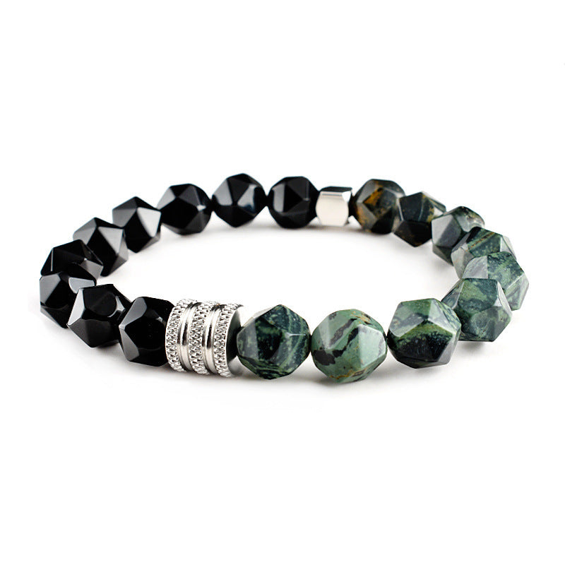 Stainless Steel Lucky Men's Beaded Bracelet