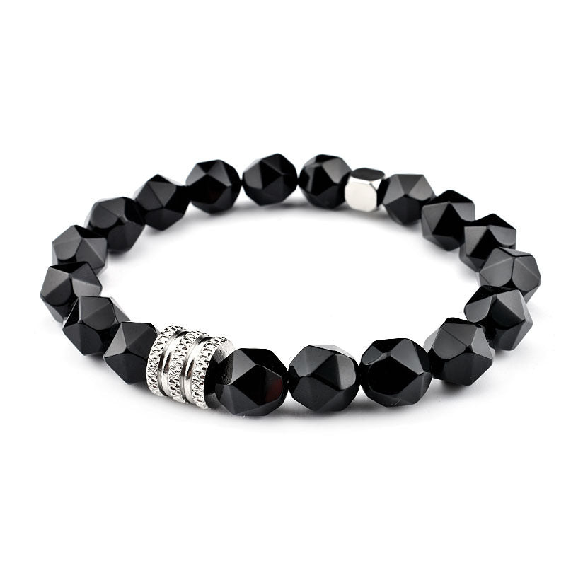 Stainless Steel Lucky Men's Beaded Bracelet