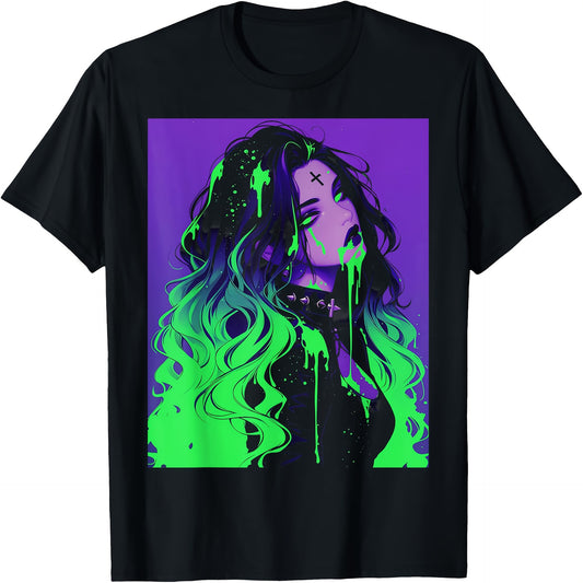 Cotton T Neon Punk T-shirt Neon Green Purple