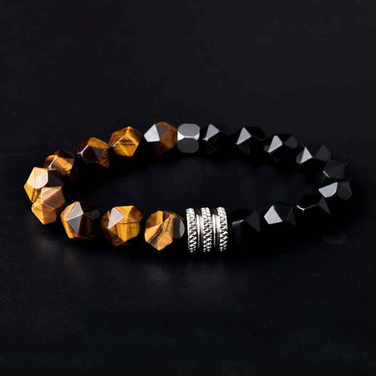 Stainless Steel Lucky Men's Beaded Bracelet