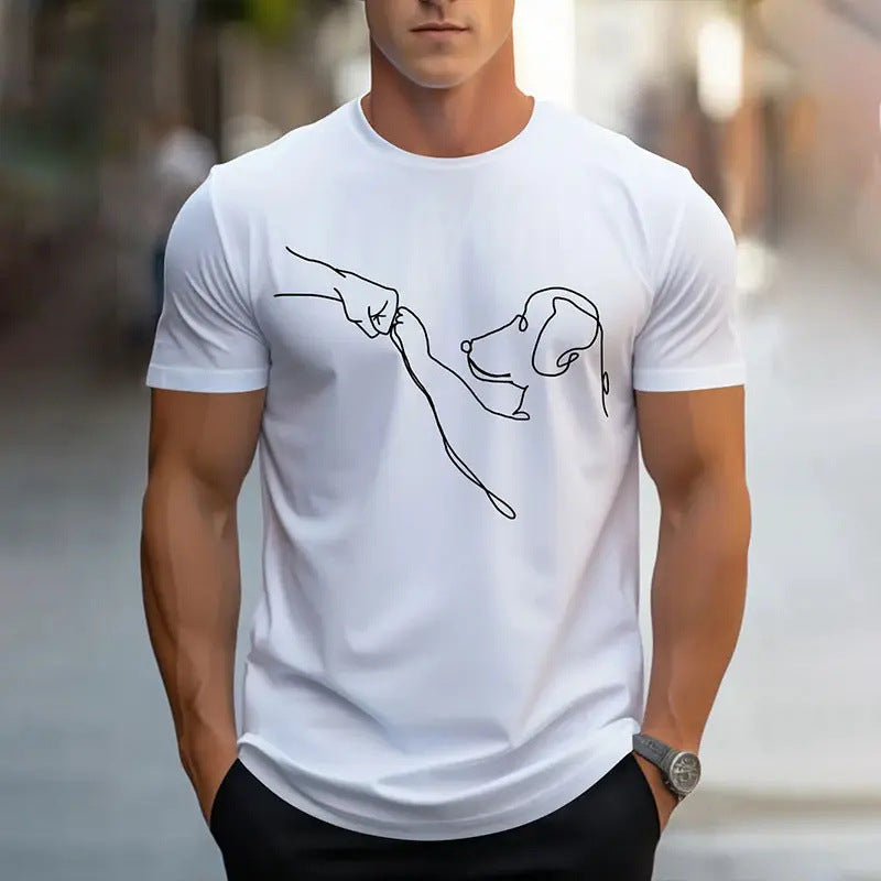 Printed T-shirt Men's Short-sleeved Pattern Top