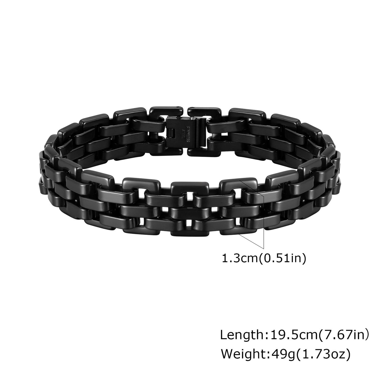 Fashion Simple Men's Wide Surface Stainless Steel Bracelet