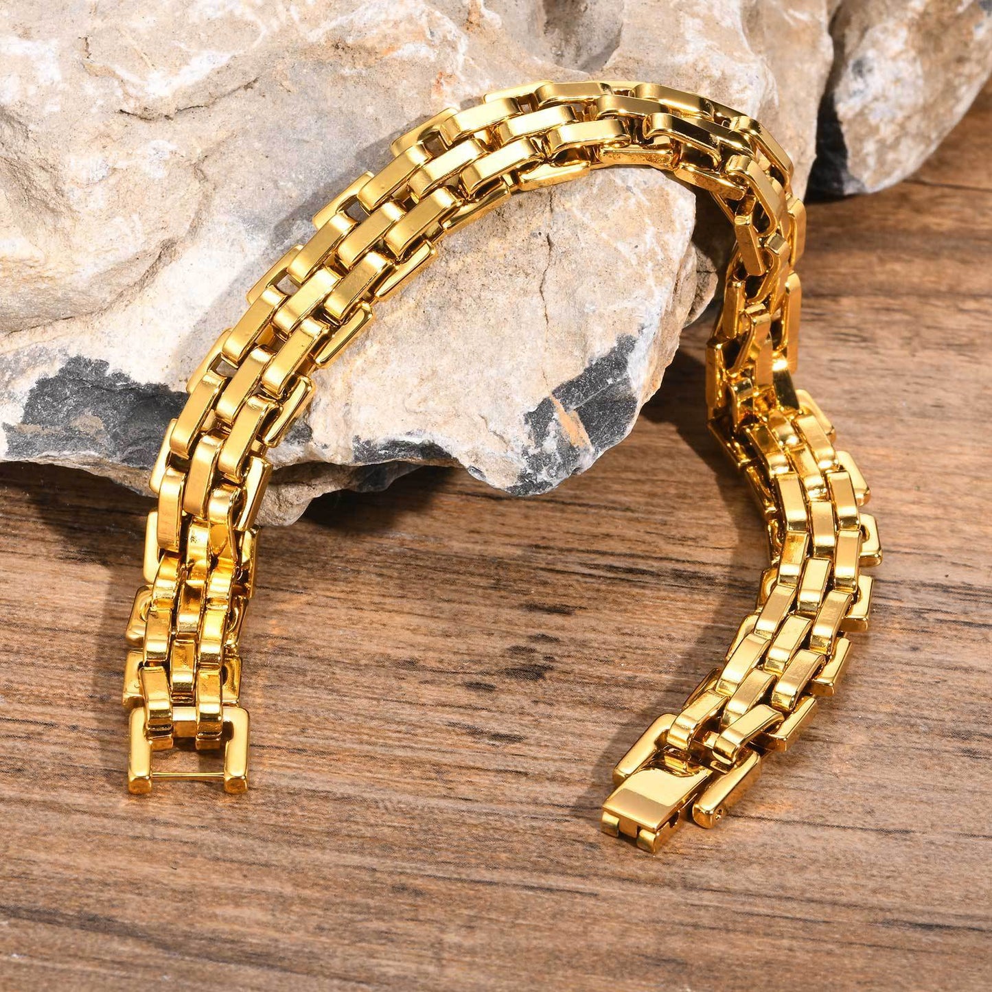 Fashion Simple Men's Wide Surface Stainless Steel Bracelet