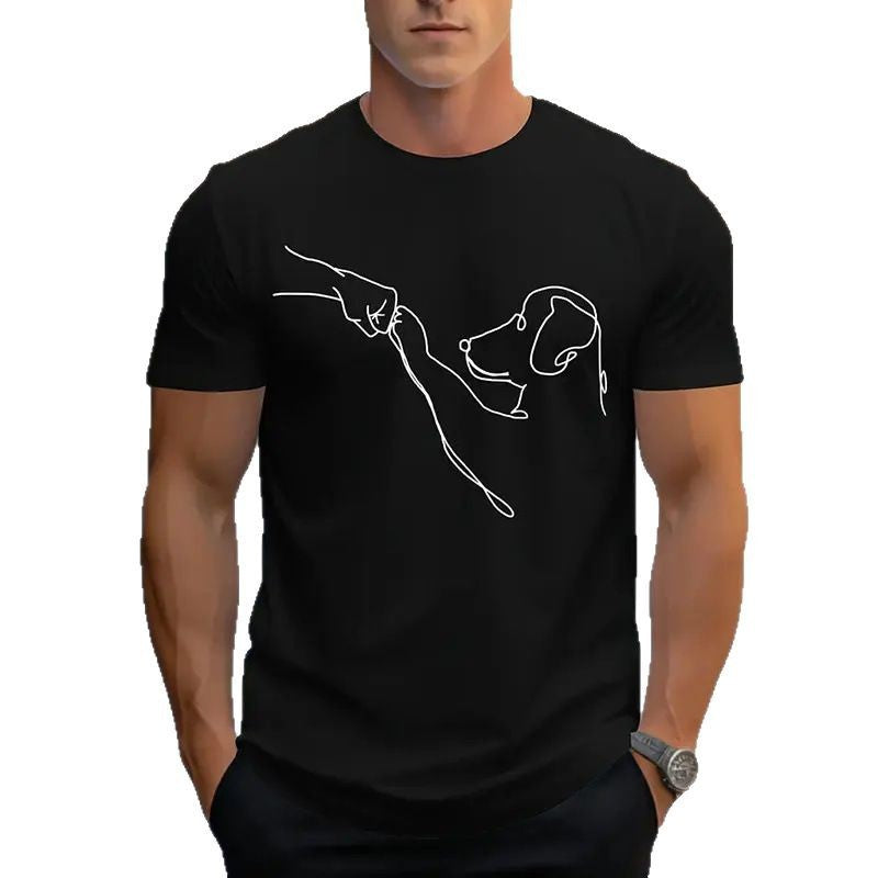 Printed T-shirt Men's Short-sleeved Pattern Top