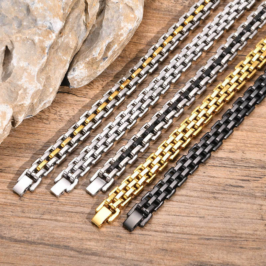 Fashion Simple Men's Wide Surface Stainless Steel Bracelet