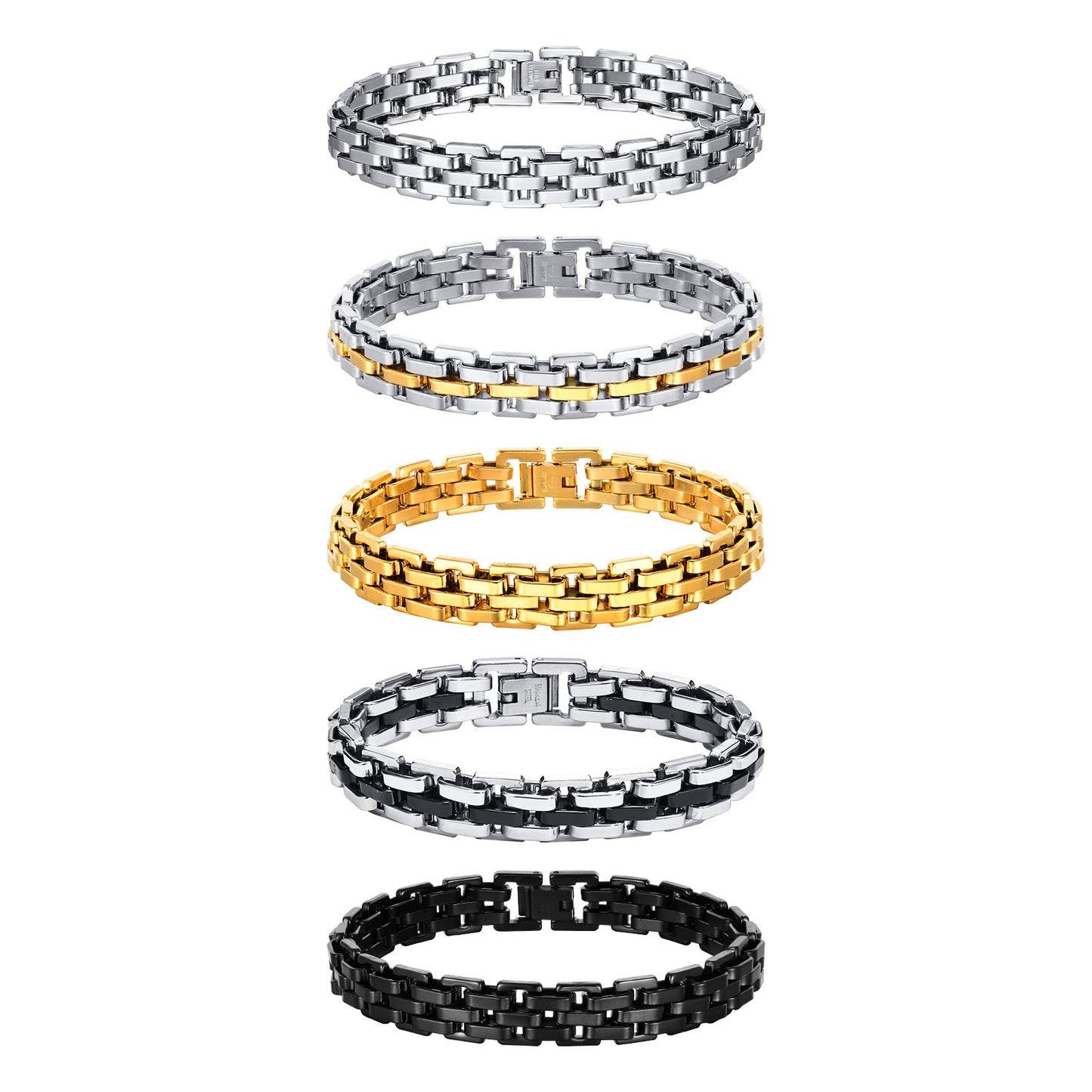 Fashion Simple Men's Wide Surface Stainless Steel Bracelet