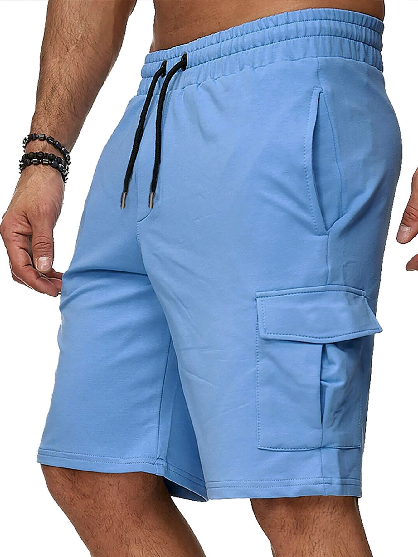 Casual Men's Sports Overalls Multi-pocket Shorts