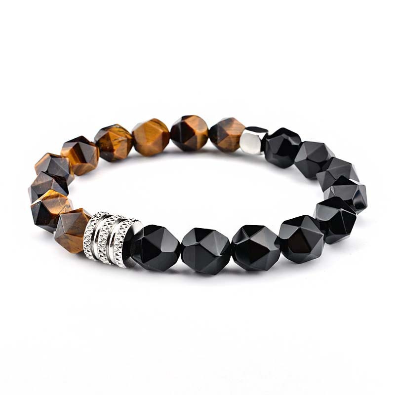 Stainless Steel Lucky Men's Beaded Bracelet